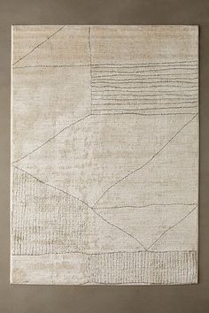 a white rug with lines drawn on it