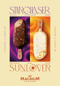 an advertisement for sunflower and magium ice cream