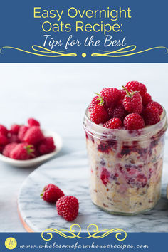 overnight oats in a glass jar with fresh raspberries Savoury Breakfast, Overnight Oats In A Jar, Best Overnight Oats Recipe, Overnight Oats Recipes, Peanut Butter Overnight Oats, Vegan Overnight Oats, Oat Recipes Healthy, Overnight Oats Recipe Healthy