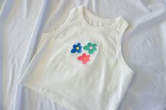 Painted Tank Top, Flower Tank Top, Y2k Cami, Embroidered Tank Top, Best Tank Tops, Ribbed Tank, Cat Earrings, Fashion Design Clothes, Really Cute Outfits