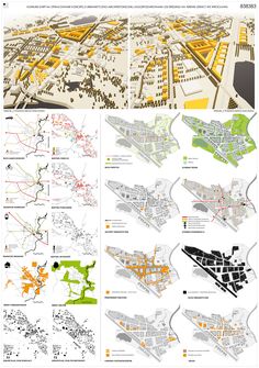 an overview of the city and its surrounding areas, including buildings, roads, streets