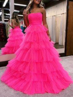 Prom Dresses Backless, Tulle Long Dress, Tulle Long Prom Dress, Beautiful Ball Gowns, Formal Wedding Guests, Prom Dresses Long Pink, Beautiful Long Dresses, Cute Prom Dresses, Backless Prom Dresses