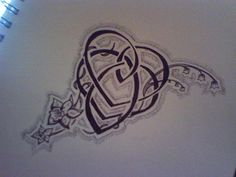 a drawing of a heart with two intertwined hearts on the bottom and one in the middle