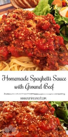 homemade spaghetti sauce with ground beef is an easy and delicious dinner that's ready in under 30 minutes