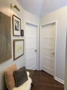 Learn how we replaced our interior doors with Woodgrain Doors! Shaker Doors Interior, Door Makeover Diy Interiors, Montauk House, Interior Doors Styles, Replacing Interior Doors, Interior Door Makeover, Shaker Interior Doors, 6 Panel Interior Doors, Shaker Style Interior Doors