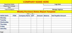 a printable weekly status report for employees