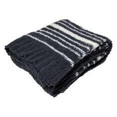 two black and white towels folded on top of each other