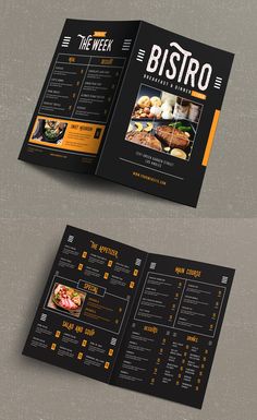 a brochure that is designed to look like a restaurant menu