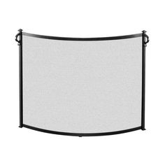 a black and white fire screen on a white background