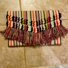 Brand New. Multicolor Spring Bags, Trendy Multicolor Clutch Bag, Trendy Multicolor Crossbody Clutch, Multicolor Summer Clutch Bag, Multicolor Clutch Bag For Summer, Chic Multicolor Spring Satchel, Chic Multicolor Woven Bag, Chic Multicolor Satchel For Spring, Chic Multicolor Clutch With Removable Pouch