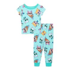 Heading off to bed? This set has them covered. Crafted from soft and breathable cotton, this Mickey Mouse and Minnie Mouse Snug Fit Short Sleeve Top and Pants Pajama Set features their favorite singing and dancing Disney characters. The snug fit and cozy feel help had an extra layer of comfort to this set. From magical dreams to morning cuddles, these pajamas are the perfect pjs for your little one. Size: 18M.  Color: Green.  Gender: female.  Age Group: toddler. Fitted Cotton Top, Minnie Mouse Cotton Sleepwear For Sleepover, Cute Minnie Mouse Sleepwear For Bedtime, Cotton Minnie Mouse Sleepwear For Loungewear, Cotton Mickey Mouse Sleepwear For Bedtime, Disney Pajamas Kids Size 12, Minnie Mouse Girl, Cotton Pyjamas, Kids Outfits Girls