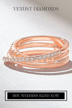 three different types of wedding bands on top of each other with the words, buy wedding band now