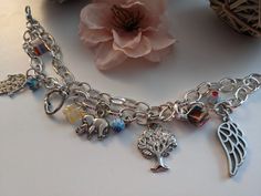 Bracelet with hanging charms of luck and protection, acrylic beads, on silver link chains. hook terminals. Purchase includes travel bag and gift box Hanging Charms, Silver Link Chain, Pittsburgh Pa, Dangle Charms, Acrylic Beads, Charm Bracelets, Travel Bag, Pittsburgh, Jewelry Bracelets