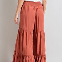 Our Taylor Tiered Pants will make you feel like a boho goddess! These comfy, flowy pants feature wide legs and tiers that flutter and dance as you move. Step out in style; you won't want to take them off!Model is 5'8" wearing a size small 100% rayon - Non-stretch fabric Tiered Pants, Flowy Pants, Stepping Out, Wide Legs, Comfort Zone, Make You Feel, In Style, Feel Like, Stretch Fabric