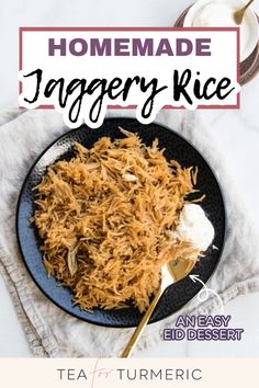 an easy homemade tangerine rice recipe on a black plate