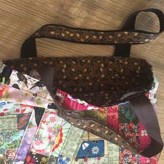 Potted Sunflowers, Sewing Handbag, Patchwork Tote Bags, Reversible Bag, Family Heirloom, Market Bag, Fabric Bag, Nature Prints, Butterfly Print