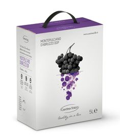 a box with some grapes in it on a white surface and the packaging is designed to look like a bunch of grapes