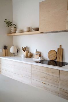 the kitchen counter is clean and ready for us to use