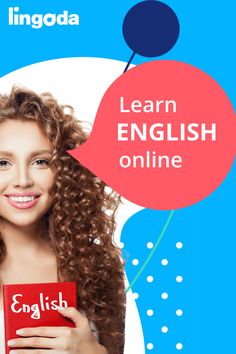 a girl with curly hair holding a sign that says learn english online