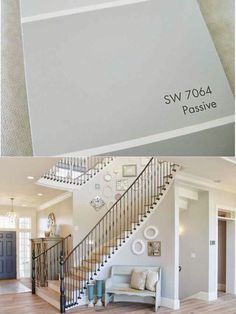 the stairs in this house are painted white