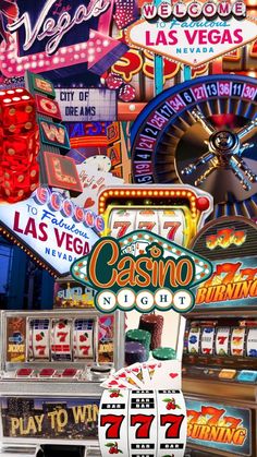 slot machines and casino signs in las vegas