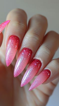 Pink Ombre Nails Nail Stuff, Glitter Nail