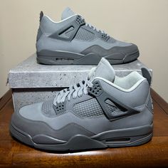 New And Authentic Ships Next Day Size 14 J 4s, Wet Cement Jordan 4, Jordan 4 Wet Cement, Gray Air Jordan 4 Casual Sports Shoes, Gray Air Jordan 4 Casual Sneakers, Casual Gray Air Jordan 4 For Sports, Gray Jordan Shoes With Air Max Cushioning For Streetwear, Gray Air Jordan 4 Casual Streetwear, Casual Gray Air Jordan 4 For Streetwear