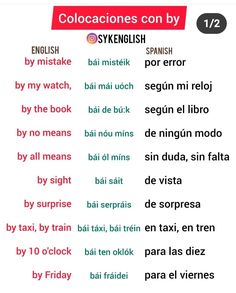 the words in spanish and english are arranged on a white sheet with red borders