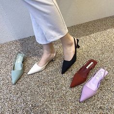 Lasaky - Stylish and fashionable single shoes with pointed toe, shallow mouth, ankle strap and slim heel design Mules Sandals, All Black Shoes, Wedding Pumps, Pu Heels, Stiletto Pumps, Blue Sandals, Diy Shoes, Spring Shoes, Ankle Straps