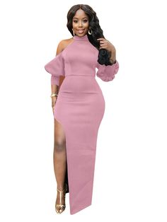 Material:81-90% Polyester. Features:Shoulder sleeve. solid color. off-shoulder. split. maxi dresses.Style:Casual/Party. Chic Off-shoulder Fitted Floor-length Dress, Chic Fitted Floor-length Off Shoulder Dress, Fitted Off-shoulder Maxi Dress For Fall, Fall Off-shoulder Fitted Maxi Dress, Evening Off-shoulder Maxi Dress With Side Slits, Spring Off-shoulder Midi Dress For Going Out, Off-shoulder Solid Color Dress For Night Out, Chic Off Shoulder Maxi Dress For Night Out, One Shoulder Evening Maxi Dress For Fall