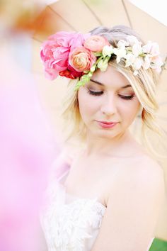 Rustic Bohemian Wedding Inspiration: http://www.stylemepretty.com/little-black-book-blog/2014/08/25/rustic-bohemian-wedding-inspiration/ | Photography: Kay English - http://www.kayenglishphotography.com/ English Photo, Rustic Bohemian Wedding, Bohemian Wedding Inspiration, Beach Wedding Hair, Bohemian Colors, Floral Headpiece, Romantic Flowers, Bridal Beauty, Wedding Shots