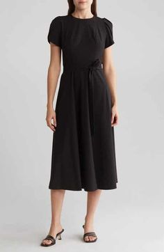 Kensie Tie Front Blouson Dress | Nordstromrack Blouson Dress, Waist Belt, Envelope, Short Sleeves, Free Shipping