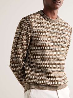 Shop LORO PIANA Mancora Slim-Fit Cashmere Sweater, Explore the latest in-season LORO PIANA collection today on MR PORTER Fitted Cashmere Sweater, Unique Knitwear, Loro Piana Men, F Men, Classy Clothing, Hot Sweater, Woven Sweater, Sweater For Men, Mens Fashion Fall