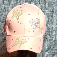 Custom Rhinestone Cap With Butterflys Spring Hats With Rhinestones, Spring Rhinestone Hats, Trendy Rhinestone Hats For Spring, Adjustable Rhinestone Baseball Cap With Curved Brim, Trendy Rhinestone Adjustable Baseball Cap, Trendy Rhinestone Cap, Trendy Rhinestone-embellished Cap, Rhinestone Baseball Cap One Size, Rhinestone Embellished One Size Baseball Cap