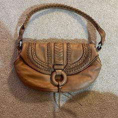 Used Once. Brand New Perfect Condition. Excellent Quality Craftsmanship. Leather Is Butter And Beautiful. Leather Clutch Shoulder Bag With Braided Handles, Bohemian Leather Hobo Bag With Detachable Strap, Vintage Leather Shoulder Bag With Braided Handles, Bohemian Leather Shoulder Bag With Handles, Leather Weaving, Tan Leather, Banana Republic, Shoulder Bags, Bag Lady