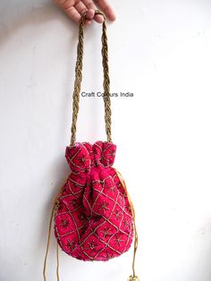 Top Handbags Purse Wedding, Small Sling Bag, Velvet Cloth, Mobile Wallet, Golden Beads, Modern Christmas Decor, Potli Bags, Party Purse, Top Handbags