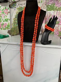 Beautiful Luxury Original Coral beads that makes you look unique. Wedding Jewelry With 108 Beads, Red Hand-strung Necklace For Wedding, Spiritual Faceted Beads For Wedding, Spiritual Wedding Faceted Beads, Beaded Rondelle Necklaces For Wedding, Beaded Rondelle Jewelry For Wedding, Coral Beaded Necklaces For Wedding, Wedding Beaded Necklace With Rondelle Faceted Beads, Wedding Beaded Necklaces With 8mm Beads