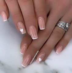 Romantic Nails, Work Nails, Acrylic Nails Coffin Short, Short Acrylic Nails Designs, Pink Acrylic Nails, Neutral Nails, Elegant Nails, Bridal Nails, Classy Nails