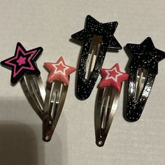 Questions? Leave A Comment Below! New 5 Assorted Hair Clip Punk Metal Hair Grip Women Hair Claw Star Accessories Cool Hair Clips Accessories, Cute Hair Barrettes, Emo Stuff To Buy, Alternative Hair Accessories, Emo Hair Clips, Emo Accessories 2000s, Scene Hair Accessories, Cool Claw Clips, Goth Hair Clips