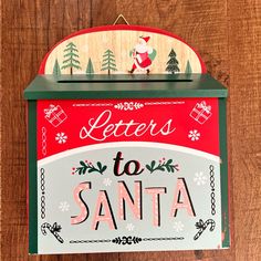 a sign that says letters to santa on it