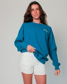 Longsleeve pigment dyed ring spun fleece crewneck sweatshirt True-to-size 80% ring-spun cotton / 20% poly Medium-heavy 9.5oz fabric Preshrunk Relaxed Fit Double-needle 1x1 rib collar Garment dyed for a vintage feel Rolled-forward shoulder Side-seamed body Low-impact OEKO-TEX certified dyes. Clean salt-free pigment dyes. Water-based ink Double-needle neck, shoulder, armhole, cuffs and waistband Garment has been individually dyed, crafting a one-of-a-kind result. Color may fade or bleed after wash Sporty Washed Blue Sweatshirt With Relaxed Fit, Washed Blue Long Sleeve Sweatshirt With Ribbed Cuffs, Blue Soft-washed Crew Sweatshirt, Soft-washed Blue Crew Sweatshirt, Blue Washed Crew Sweatshirt, Washed Blue Sweatshirt With Ribbed Cuffs, Blue Crew Neck Soft-washed Sweatshirt, Sporty Washed Blue Sweatshirt For Fall, Oversized Blue French Terry Sweatshirt