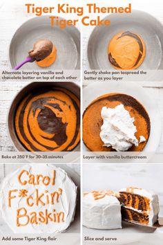 tiger cake recipe with instructions for how to make it and step by step instructions on how to bake the cake