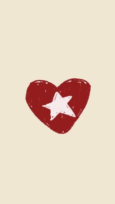 a red heart with a white star on it