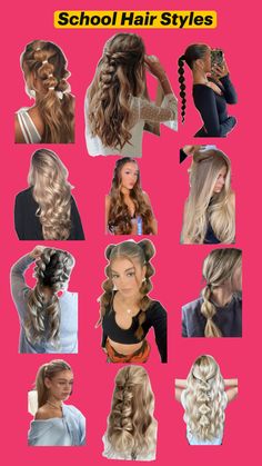 Softball Hairstyles, Cute Hairstyles For School, Hair Inspiration Long, School Hair, Hair Streaks, Curly Hair Styles Easy, Stylish Hair