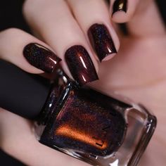 Dash of Cocoa - Intense Dark Chocolate Holographic Nail Polish by ILNP Holographic Nails, Nail Designs Spring, Chic Nails, Nail Polish Colors, Nail Color, The Fireplace, Fall Nails