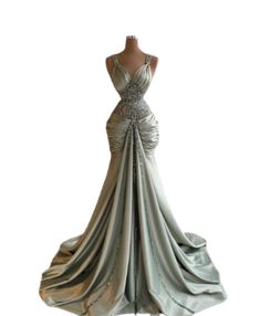 A sensual satin bodice that your body will adore, this breathtaking green maxi dress features a mermaid shape that shapes you into an hourglass and a sexy front slit. It's all handmade. Satin Green Dress, Green Maxi Dress, Dress Design Drawing, Queen Dress, Green Maxi, Special Dresses, Feather Dress, Maxi Dress Green, A Mermaid