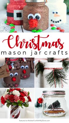 christmas mason jar crafts for kids and adults to make with their own handsmade items