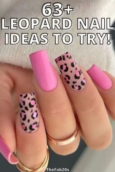 Gel Nail Designs Leopard Print, Valentine Cheetah Nails, Winter Leopard Print Nails, Spring Leopard Print Nails, Easy Leopard Nails, Pink Nails With Leopard Print, Pastel Leopard Nails, Leopard Design Nails, Animal Design Nails