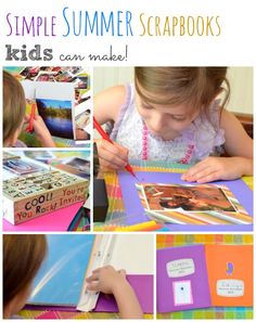 Need an easy way to keep the kids busy while preserving some of their favorite Summer memories? Here is a very simple scrapbook project ... Scrapbooking Kids, Scrap Booking Idea For Kids, Summer Memories Scrapbook, Scrapbook Ideas Kids, Kids Scrapbook Ideas, Scrapbook For Kids, Scrapbook Summer Ideas, Scrapbook Ideas For Kids, Beginner Scrapbooking Ideas Simple