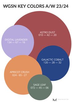 four circles with the names of different colors in each circle, and one is labeled as astro